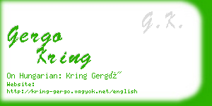 gergo kring business card